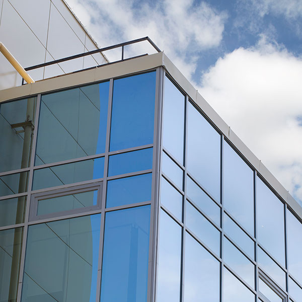 Tinting of office building windows.